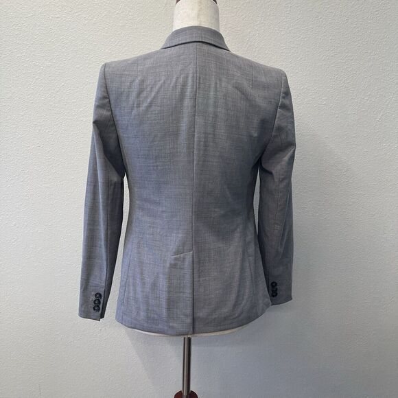 Banana Republic Blazer Suit Jacket Womens Size 2 Petite Grey Wool Office New - Picture 3 of 9